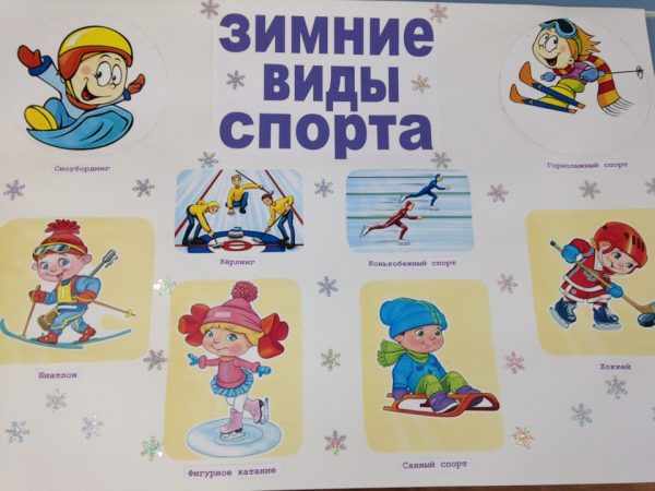 Стенгазета в детском саду «Зимние виды спорта»