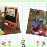 Дидактические игры: дети рассматривают цветные домики, изучают геометрические фигуры