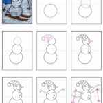 Как нарисовать снеговика по простой схеме