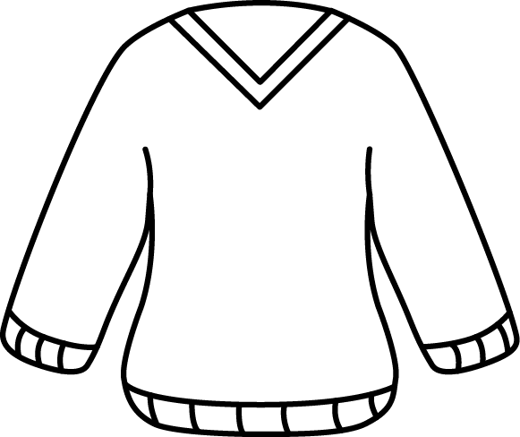 Шаблон свитера с треугольным вырезом и резинкой внизу и на рукавах