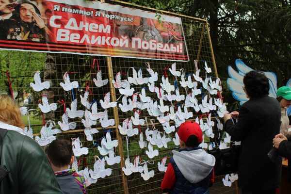 Акция «Голубь мира» на 9 мая в одном из российских городов