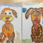 Два рисунка собаки