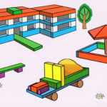 Схема для конструирования «Детский сад» из строительного материала