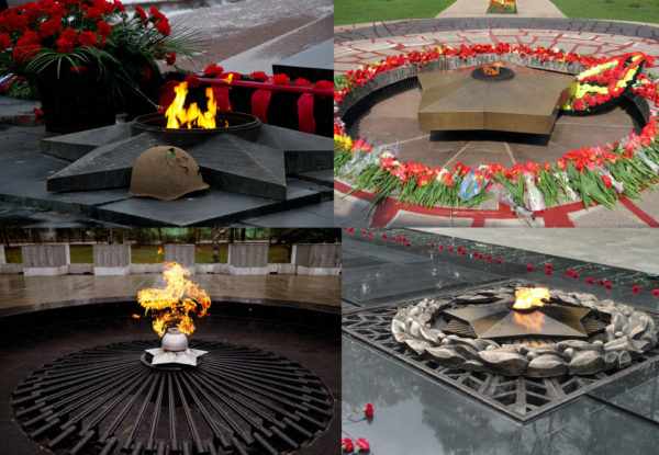 Мемориалы Вечный огонь в разных городах России