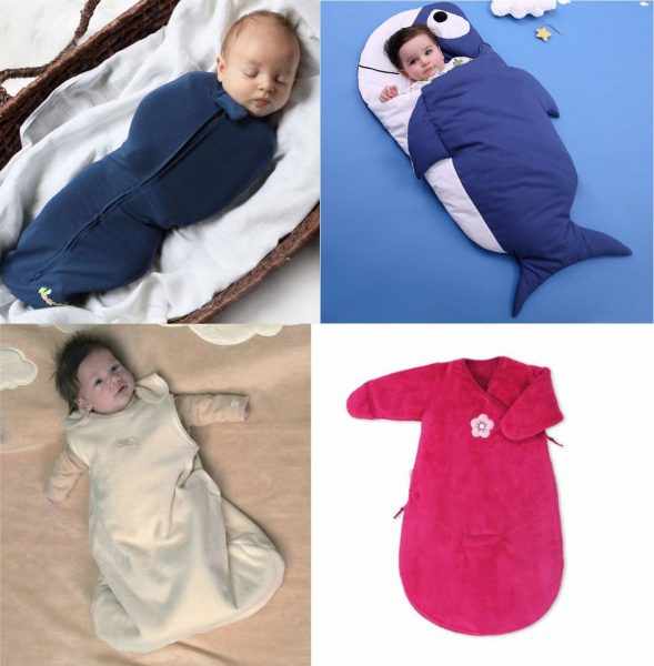 Разные виды спальных мешков для младенцев