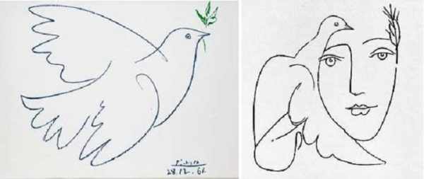 Рисунок Пабло Пикассо «Голубь мира», другая работа художника с образом голубя