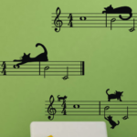 Наклейки на стену «Музыкальные коты»
