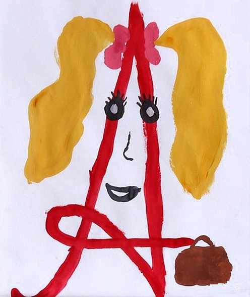 Живая буква А: рисунок дошкольника