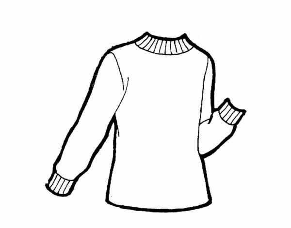Шаблон свитера с одним согнутым рукавом