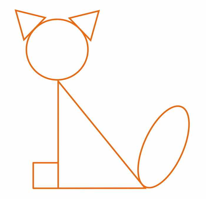 Трафарет для геометрической аппликации Кошка