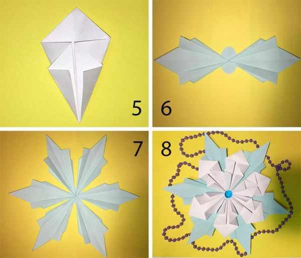 Красивые объемные снежинки в технике оригами 2