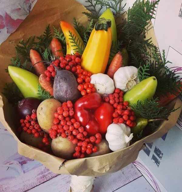 Букеты из овощей, фруктов, ягод