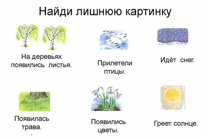Карточки с признаками весны