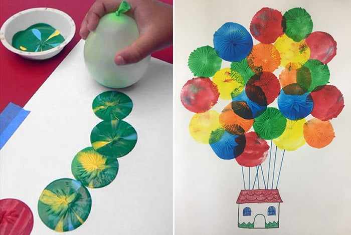 Рисование отпечатками воздушного шарика