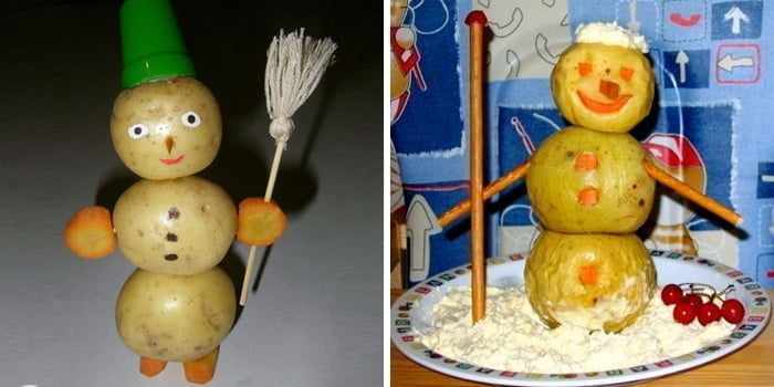 Снеговик из картошки
